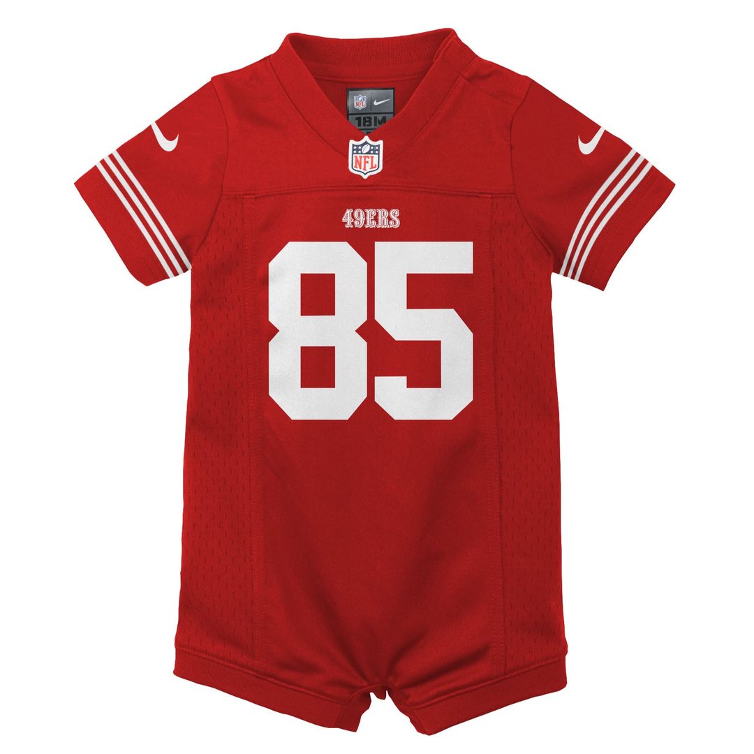 George Kittle San Francisco 49ers Newborn Romper Game Jersey - Scarlet