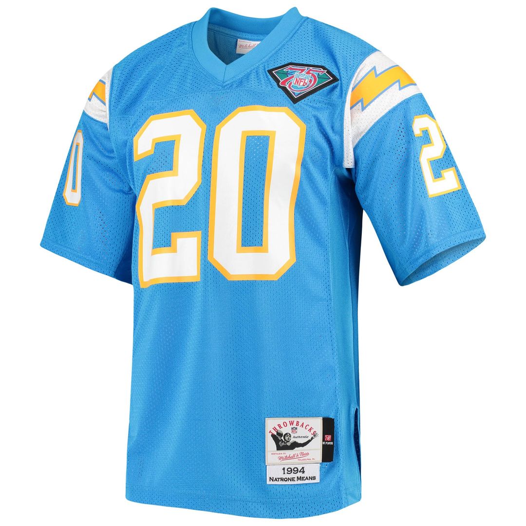 Natrone Means Los Angeles Chargers 1994 Authentic Throwback Retired Player Jersey - Powder Blue
