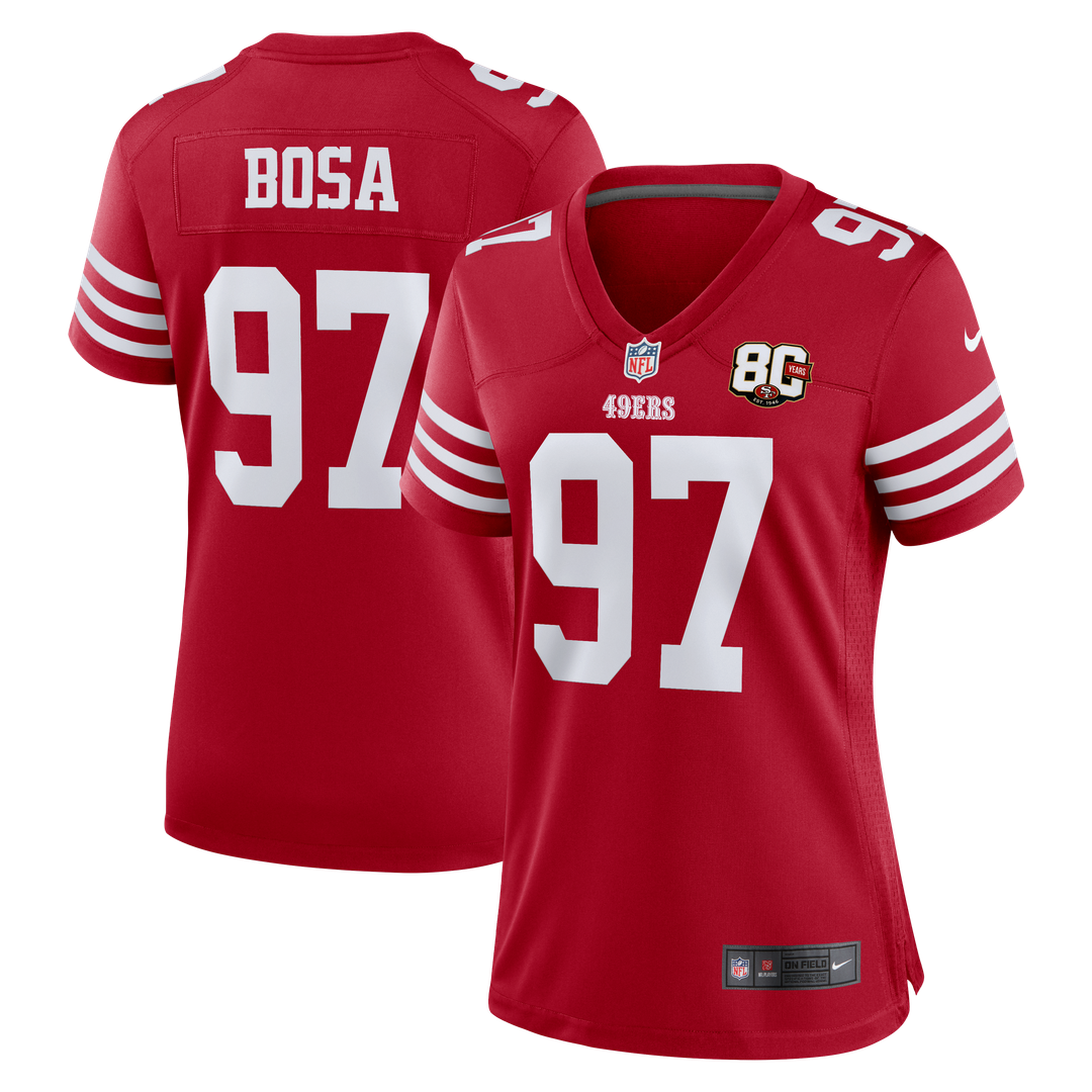 Nick Bosa San Francisco 49ers Women's 80th Anniversary Game Jersey - Scarlet