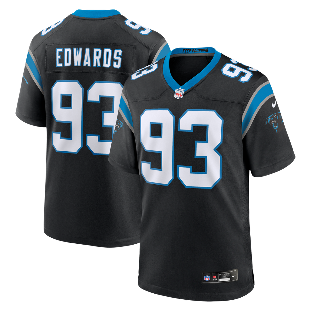 TeRah Edwards Carolina Panthers Team Game Jersey - Black