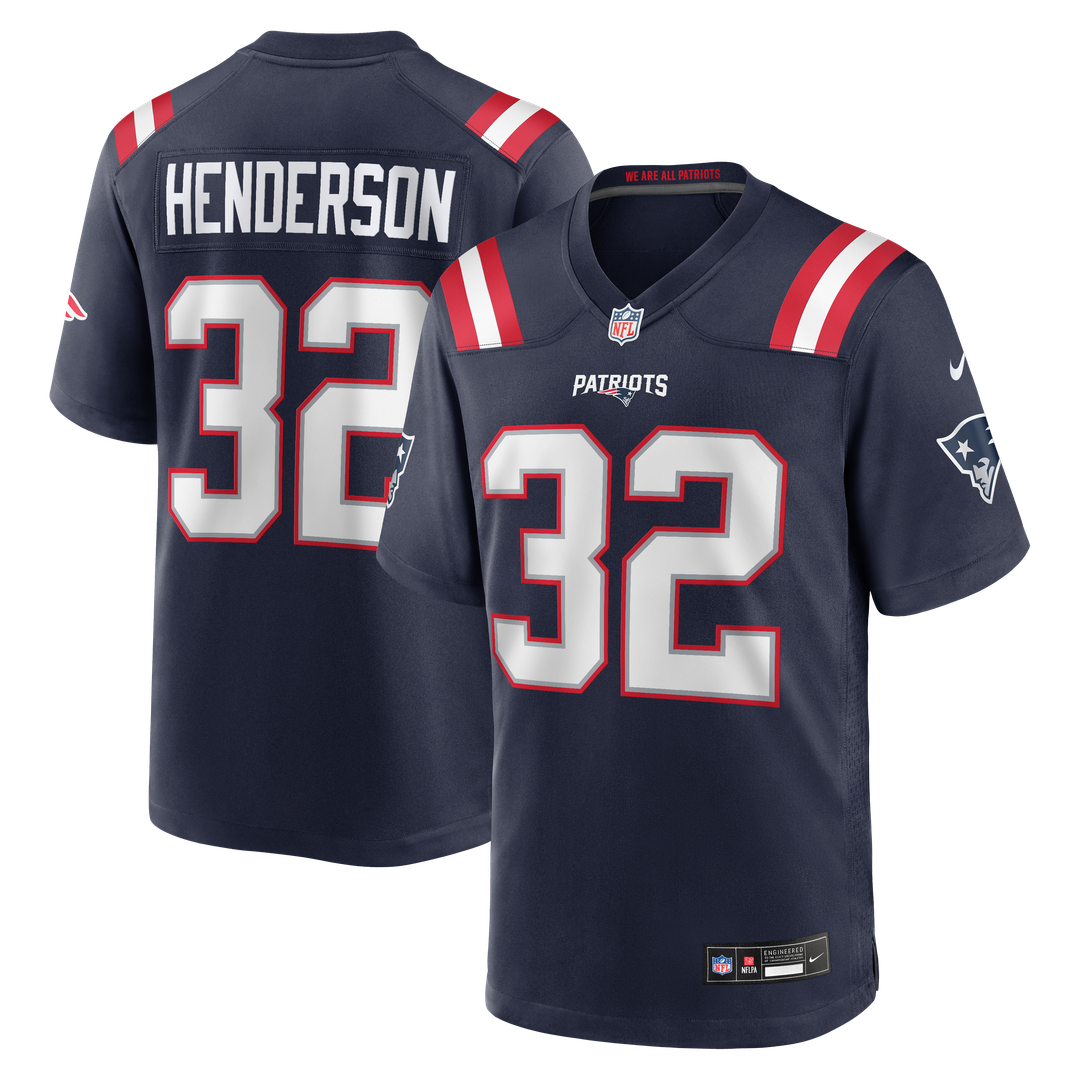 TreVeyon Henderson New England Patriots 2025 NFL Draft Game Jersey - Navy