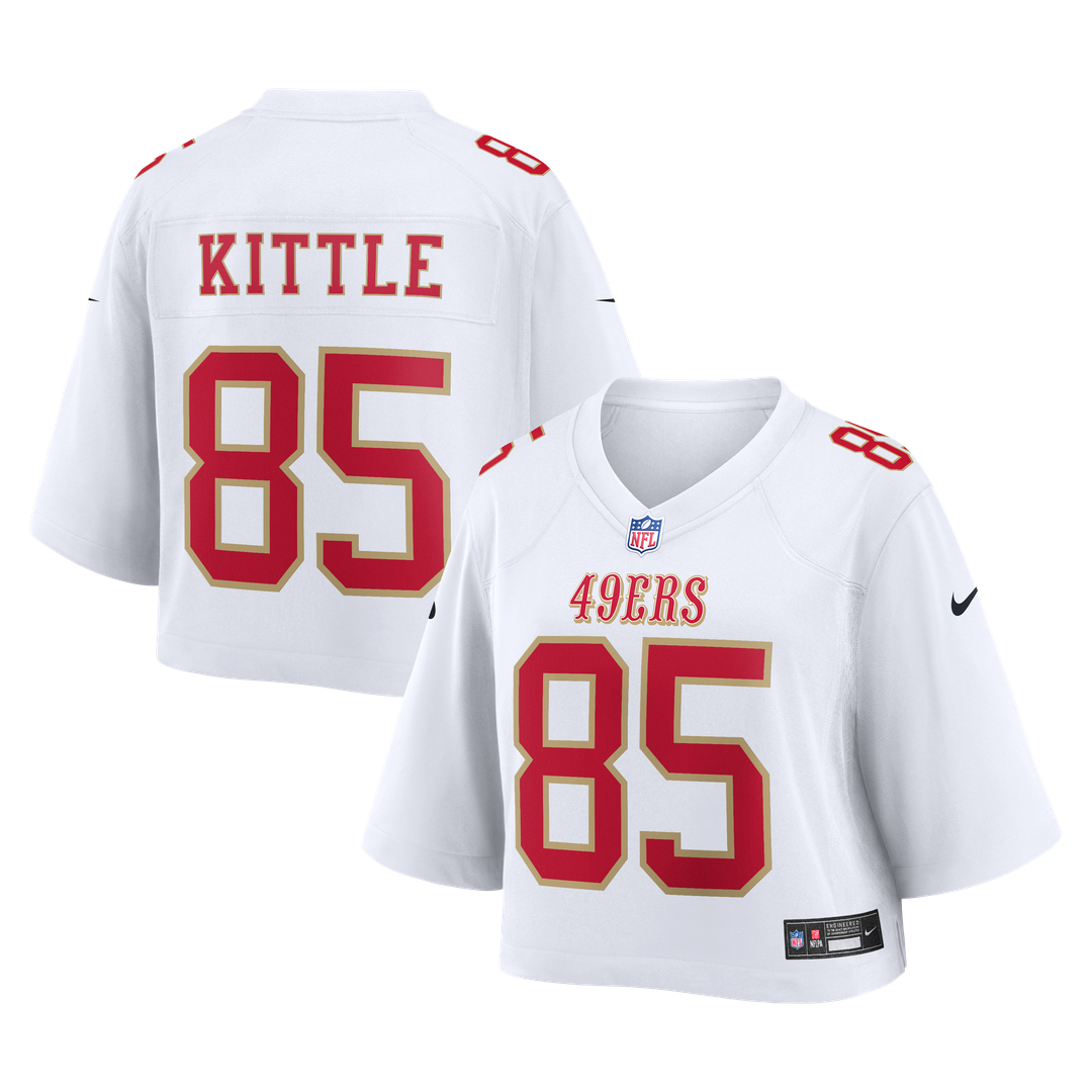 George Kittle San Francisco 49ers Women's Cropped Fashion Game Jersey - White