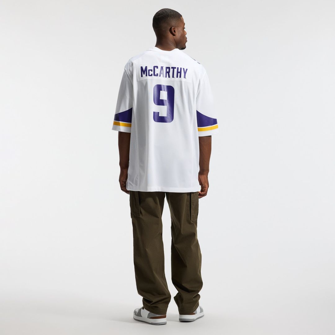 J.J. McCarthy Minnesota Vikings Game Jersey - White