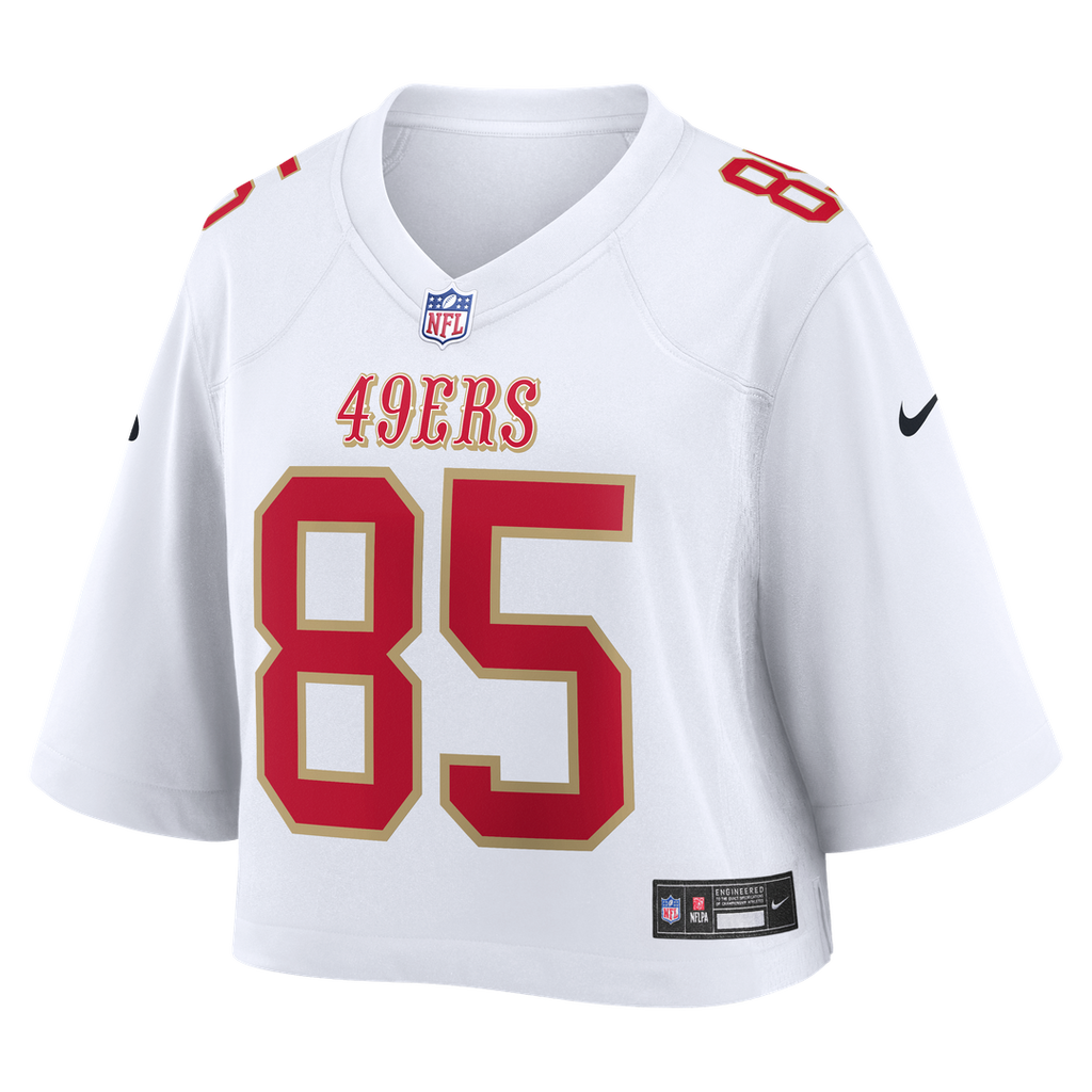 George Kittle San Francisco 49ers Women's Cropped Fashion Game Jersey - White