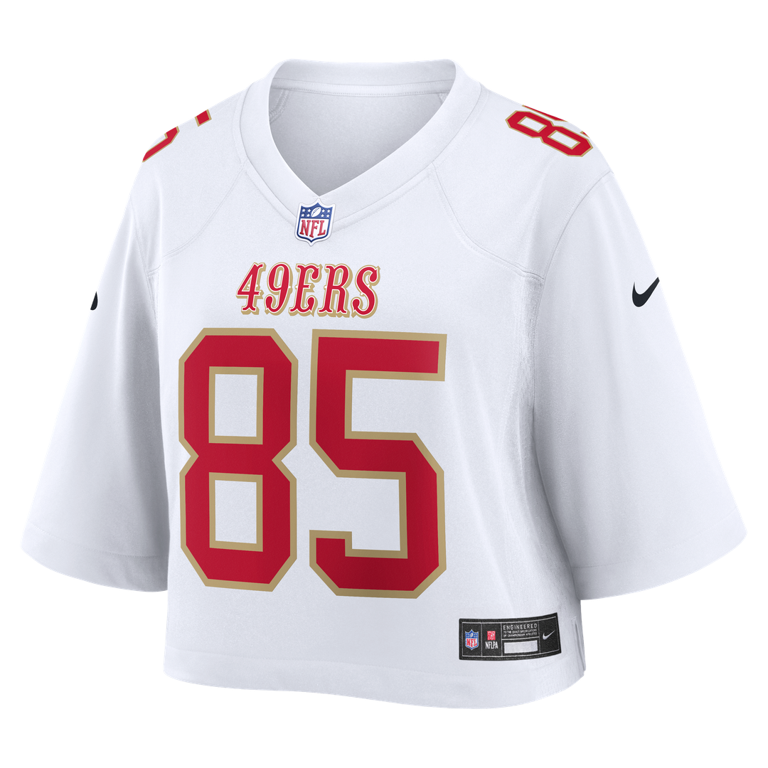 George Kittle San Francisco 49ers Women's Cropped Fashion Game Jersey - White