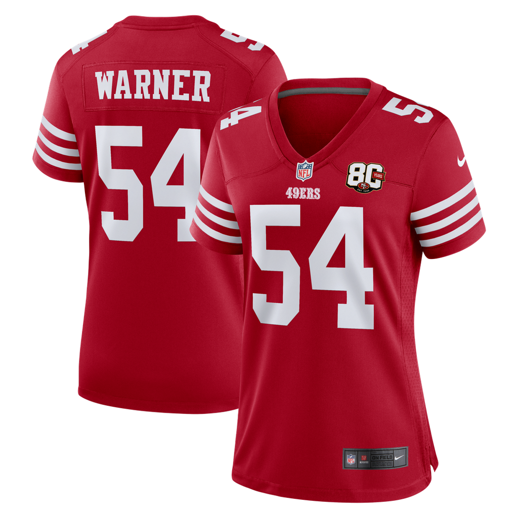 Fred Warner San Francisco 49ers Women's 80th Anniversary Game Jersey - Scarlet