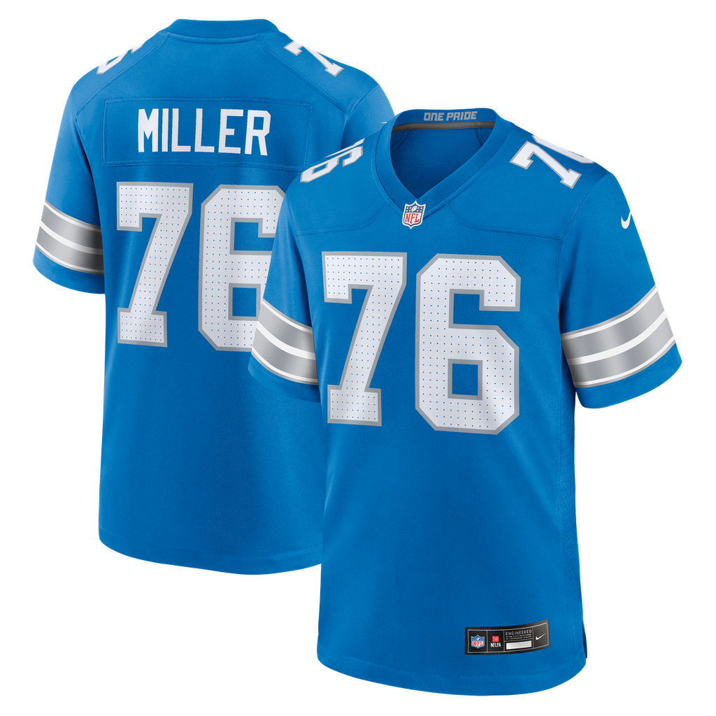 Blake Miller Detroit Lions Team Game Jersey - Blue