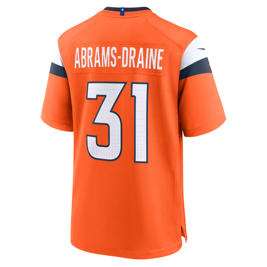 Kris Abrams - Draine Denver Broncos Team Game Jersey - Orange
