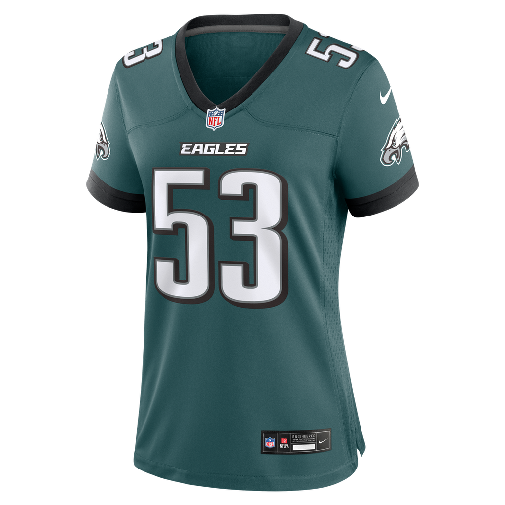 Zack Baun Philadelphia Eagles Women's Team Game Jersey - Midnight Green