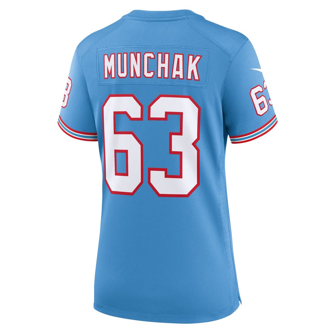 Mike Munchak Tennessee Titans Women's Oilers Throwback Retired Player Game Jersey - Light Blue
