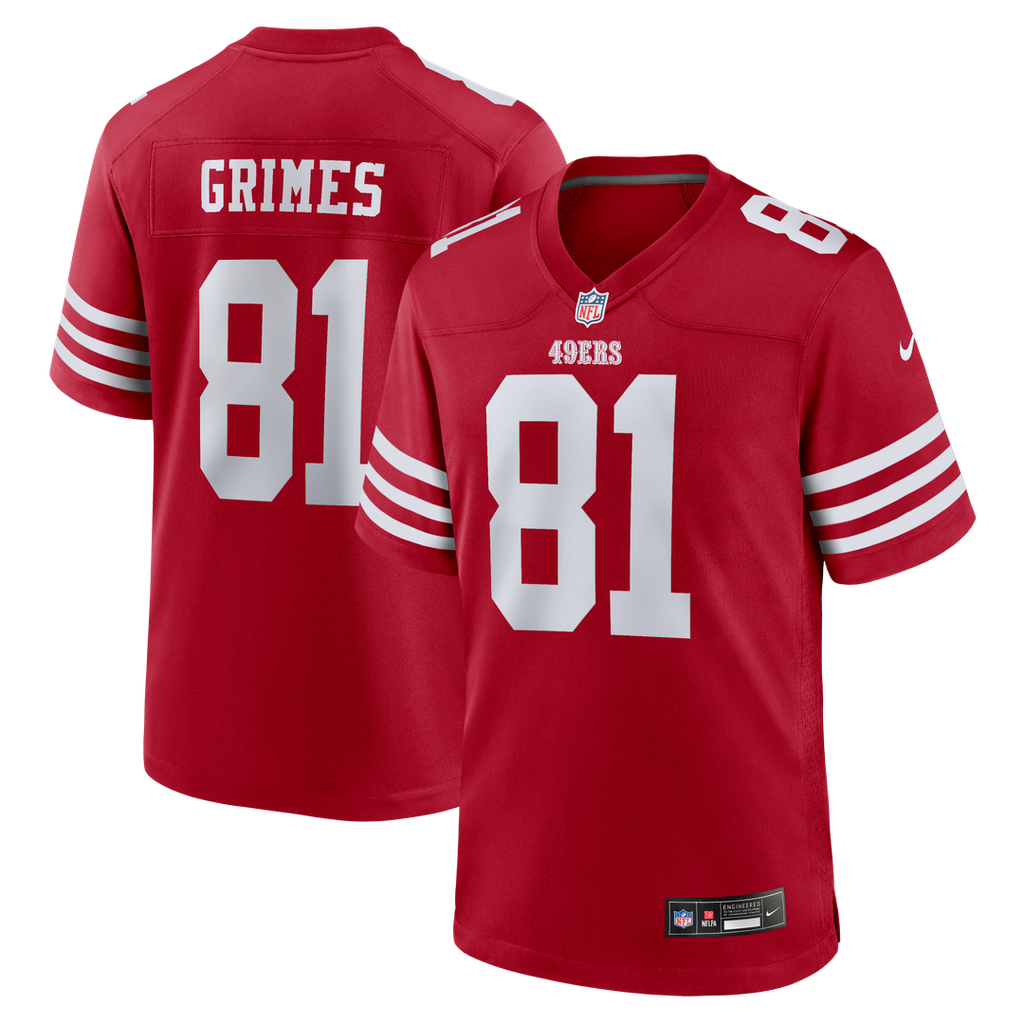 Wesley Grimes San Francisco 49ers Team Game Jersey - Scarlet