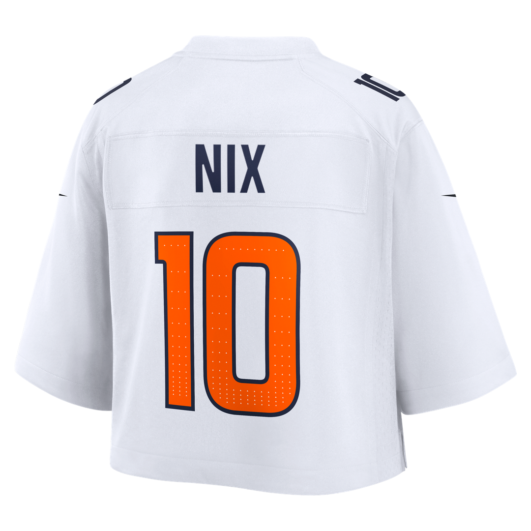 Bo Nix Denver Broncos Women's Cropped Fashion Game Jersey - White