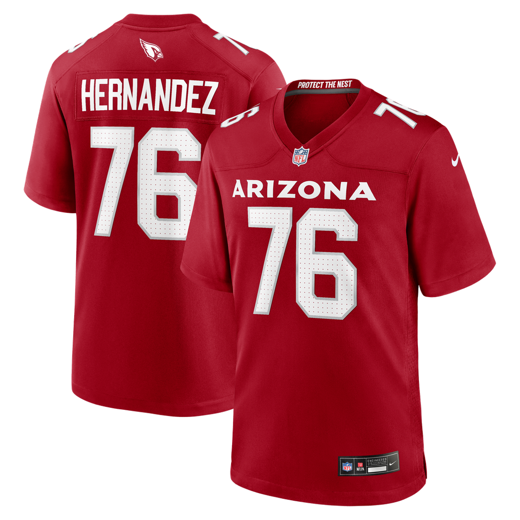 Will Hernandez Arizona Cardinals Team Game Jersey - Cardinal