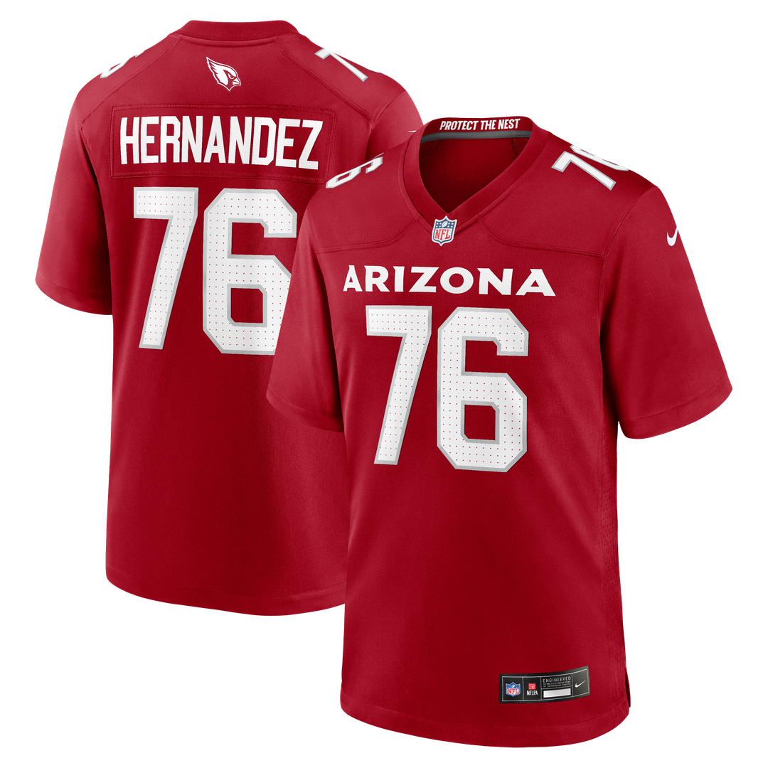 Will Hernandez Arizona Cardinals Team Game Jersey - Cardinal