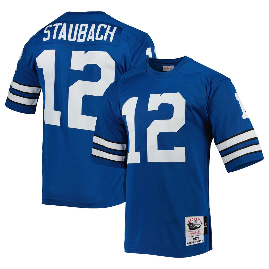 Roger Staubach Dallas Cowboys 1975 Authentic Throwback Retired Player Jersey - White