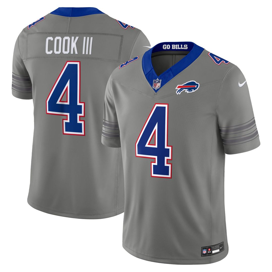 James Cook III Buffalo Bills Nickel City Vapor F.U.S.E. Stitched Limited Jersey - Gray