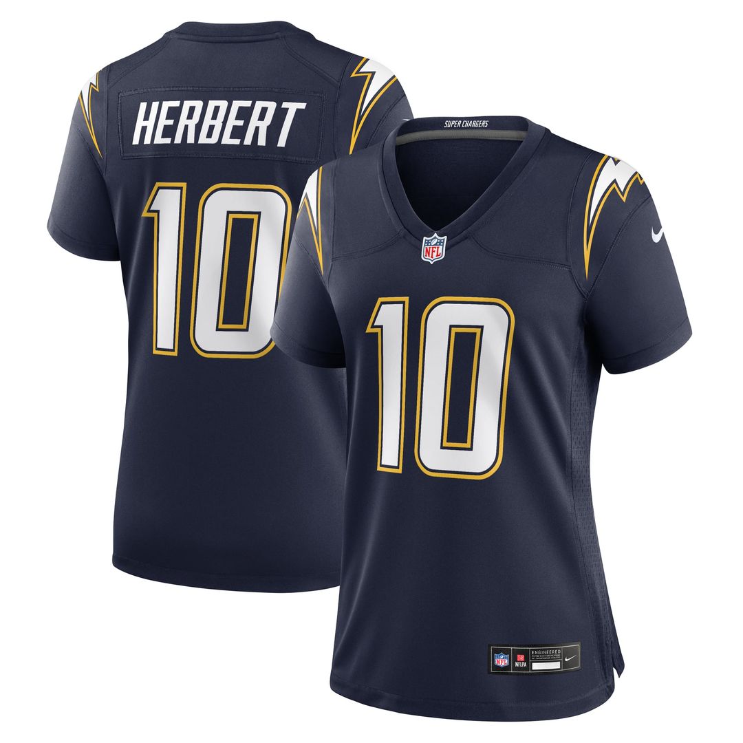 Justin Herbert Los Angeles Chargers Women's Alternate Charger Power Game Jersey - Gold