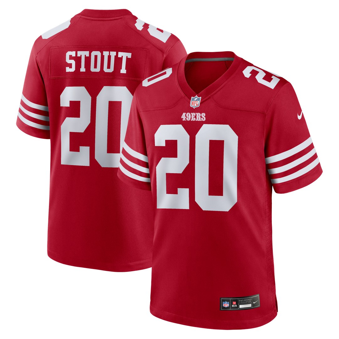 Upton Stout San Francisco 49ers Team Game Jersey - Scarlet
