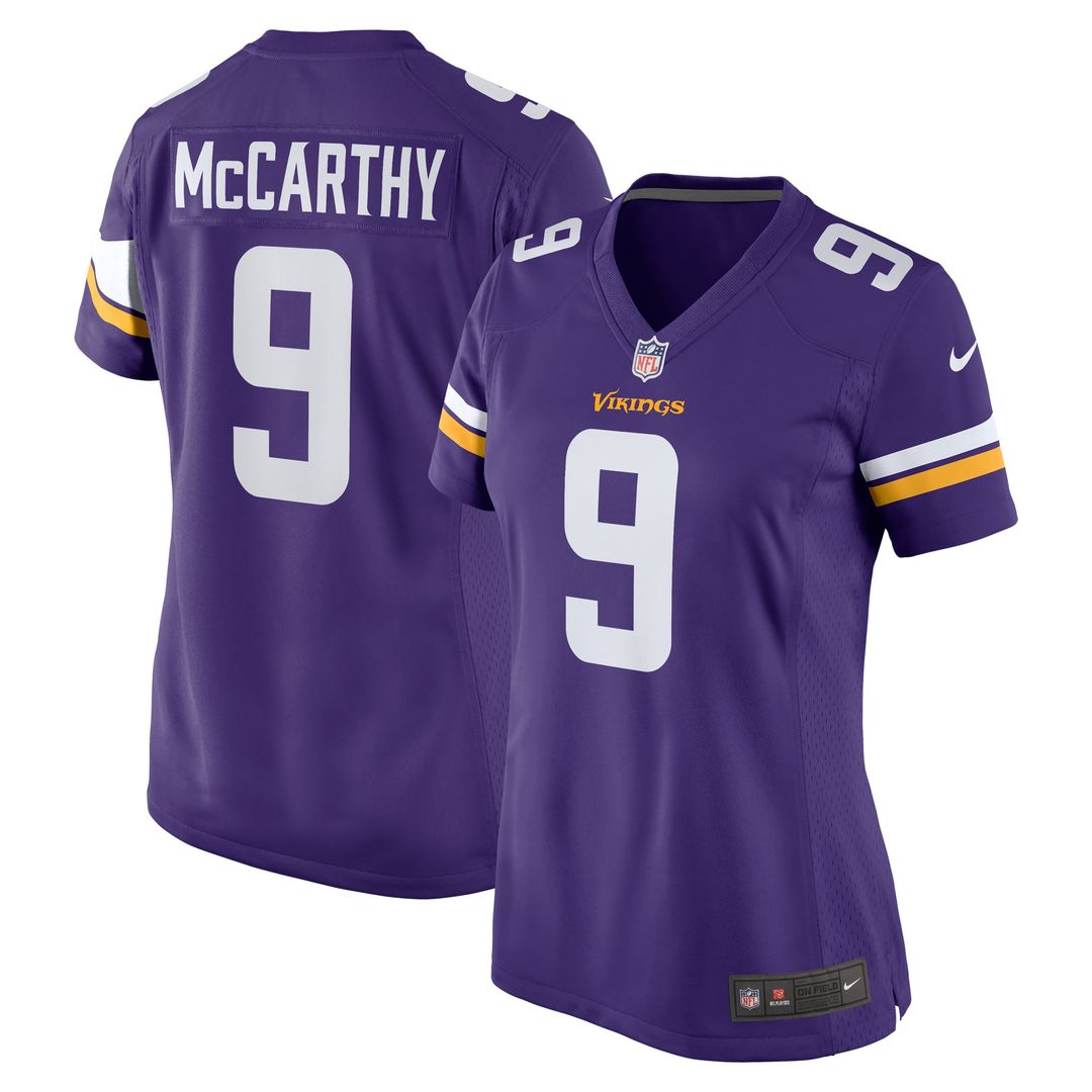 J.J. McCarthy Minnesota Vikings Women's Player Game Jersey - Purple