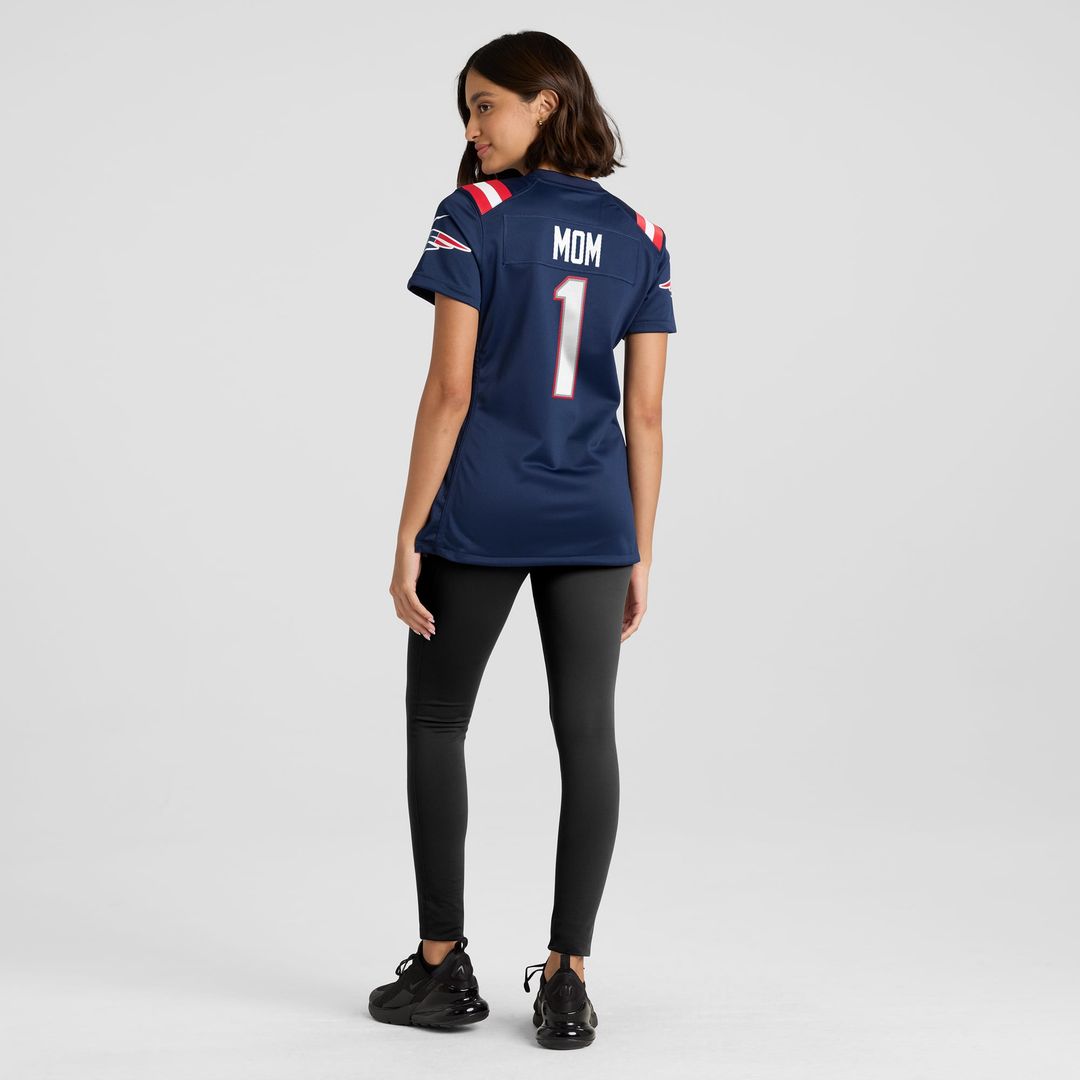 Number 1 Mom New England Patriots Women's Game Jersey - Navy