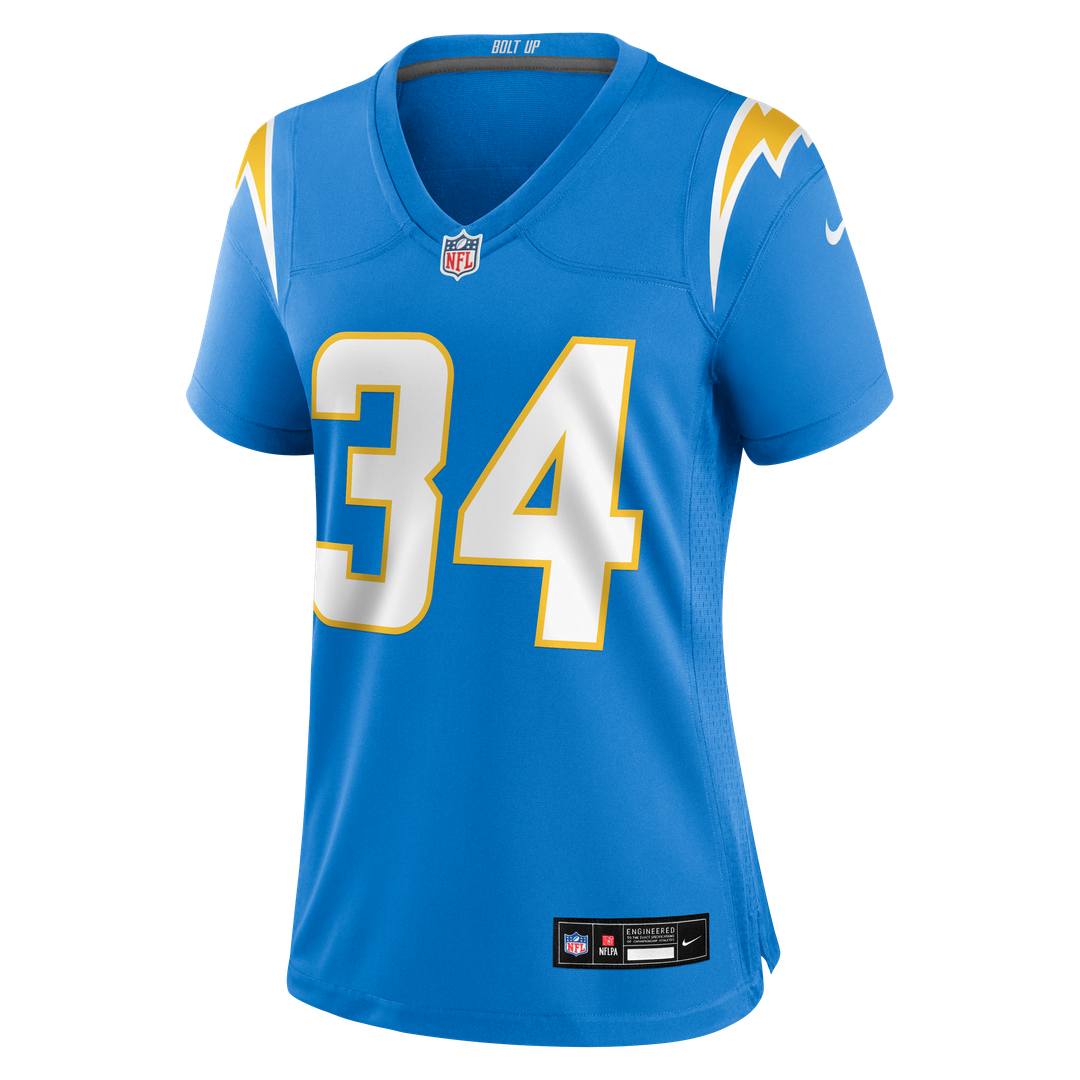 Keaton Mitchell Los Angeles Chargers Women's Team Game Jersey - Powder Blue