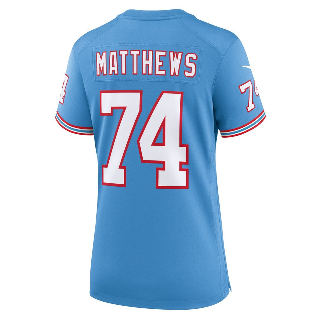 Bruce Matthews Tennessee Titans Women's Retired Player Jersey - Navy