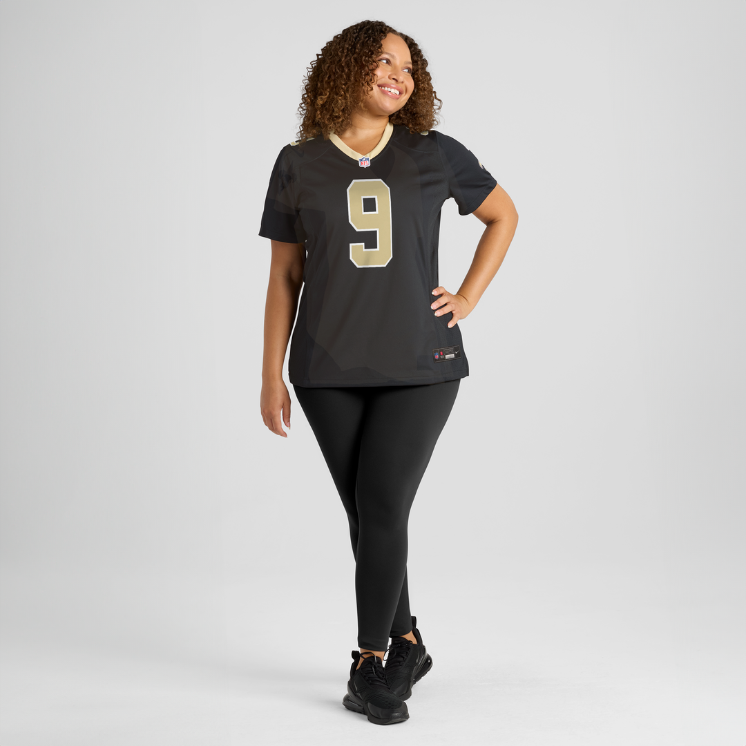 Drew Brees New Orleans Saints Women's Team Game Jersey - Black