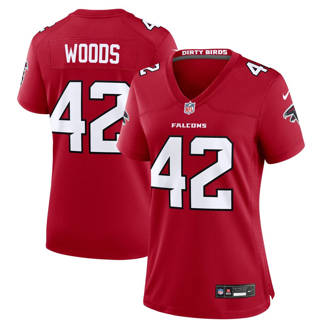 Josh Woods Atlanta Falcons Women's Team Game Jersey - Red
