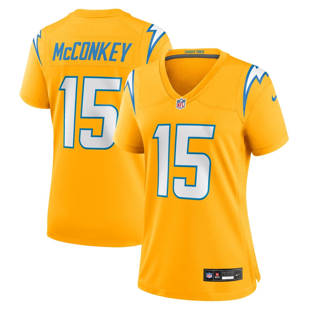 Ladd McConkey Los Angeles Chargers Women's Alternate Charger Power Game Jersey - Gold