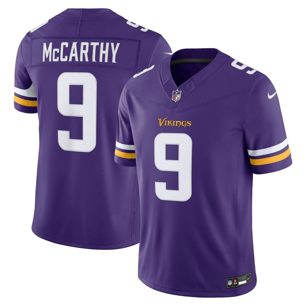 J.J. McCarthy Minnesota Vikings Team Vapor F.U.S.E. Stitched Limited Jersey - Purple