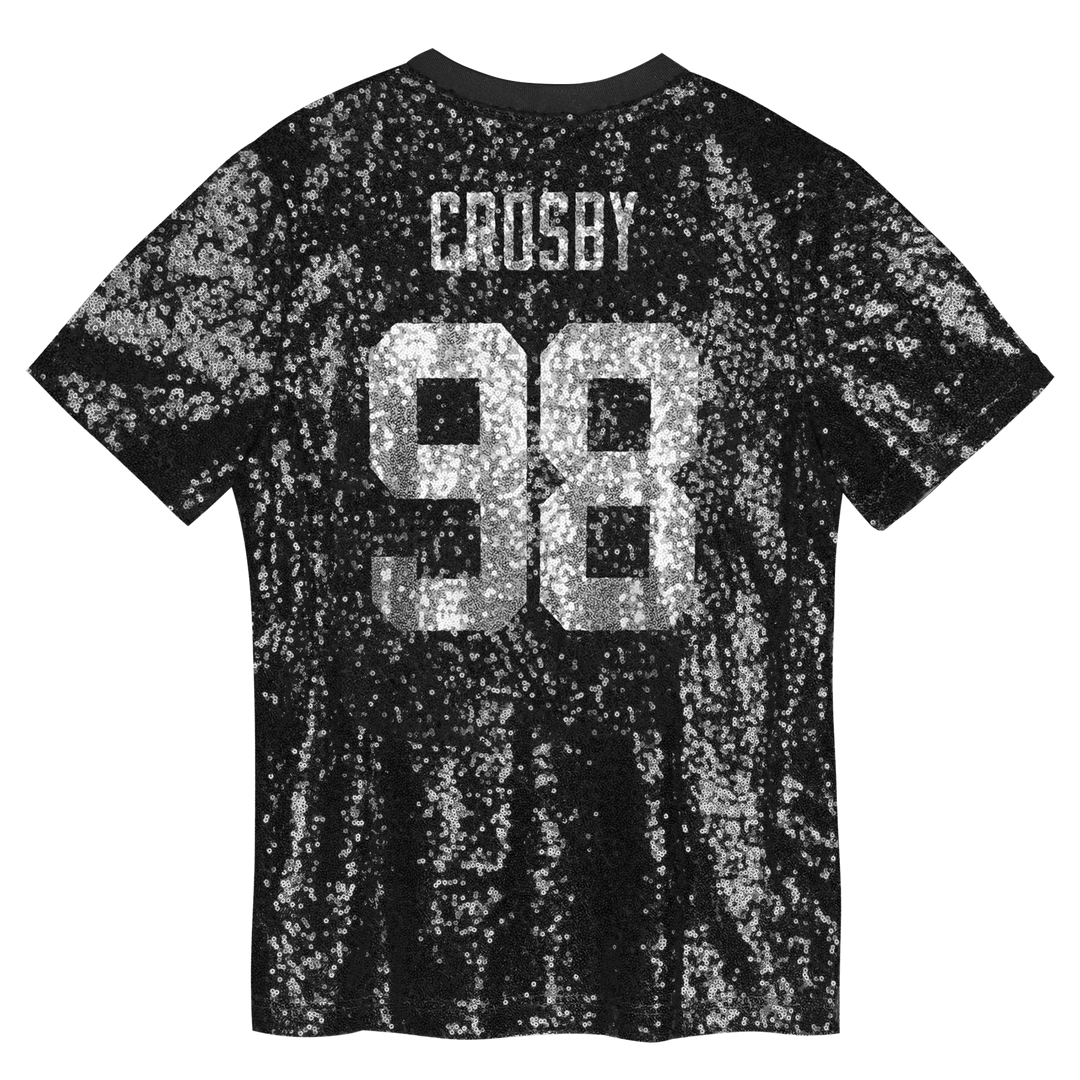 Maxx Crosby Las Vegas Raiders Girls Youth Sequin V - Neck Fashion Jersey - Black