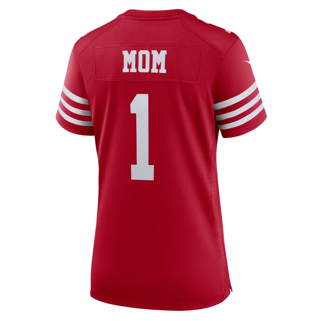 Number 1 Mom San Francisco 49ers Women's Game Jersey - Scarlet