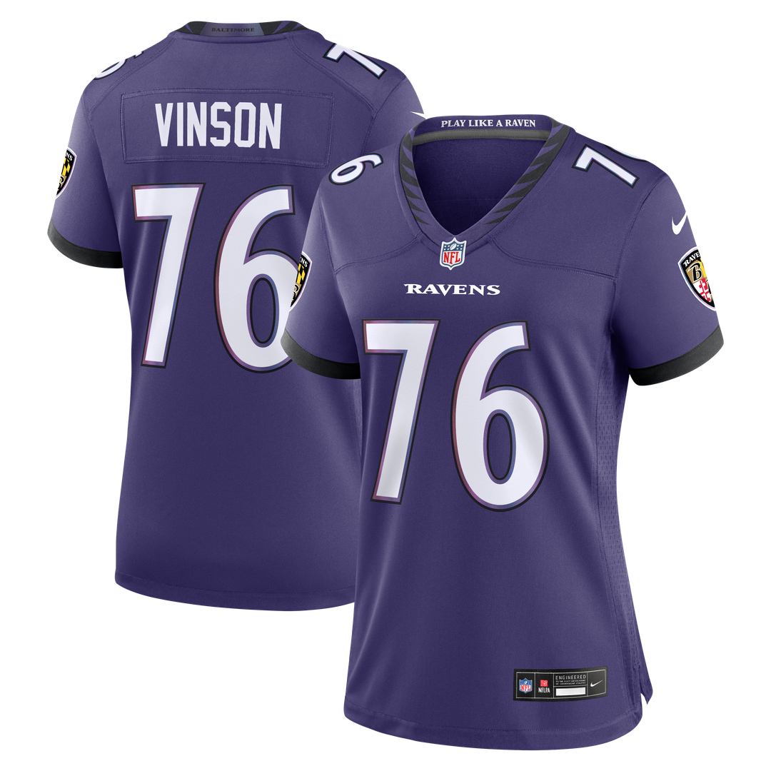 Carson Vinson Baltimore Ravens Women's Team Game Jersey - Purple