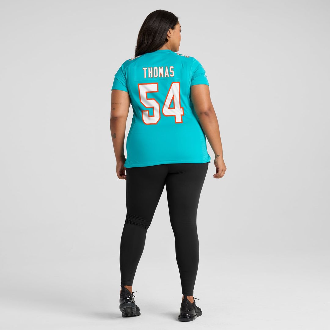 Zach Thomas Miami Dolphins Women's Game Retired Player Jersey - Aqua