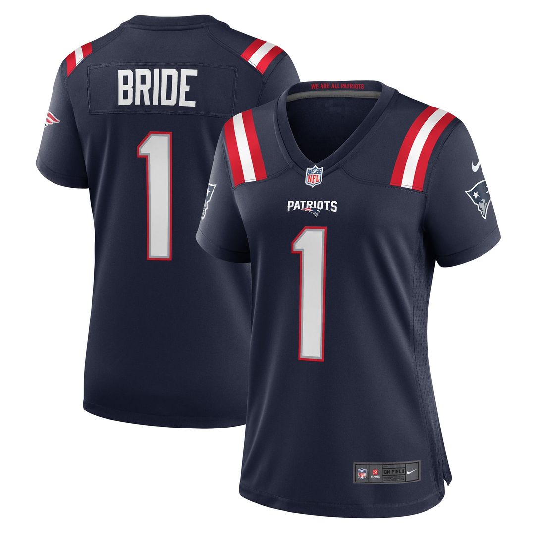 Number 1 Bride New England Patriots Women's Game Jersey - Navy