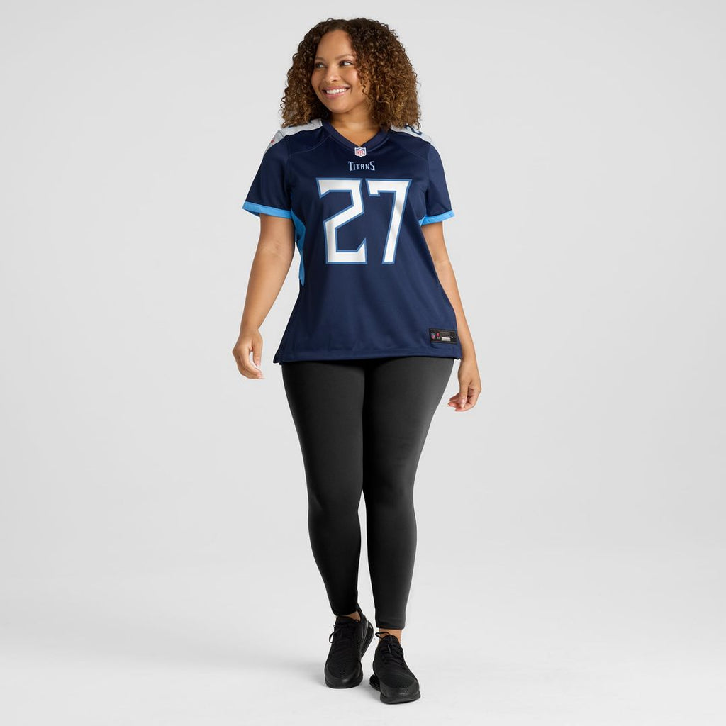 Eddie George Tennessee Titans Women's Oilers Throwback Retired Player Game Jersey - Light Blue