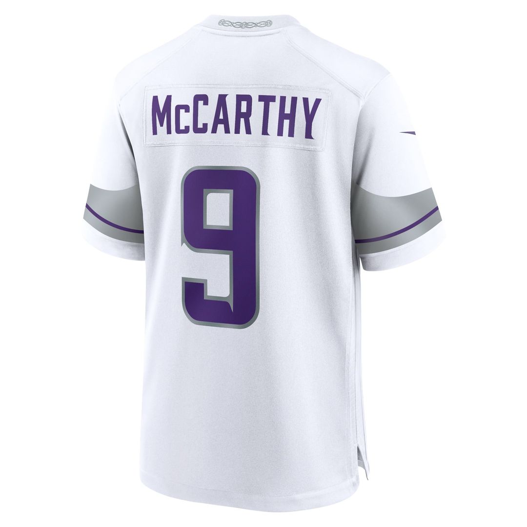 J.J. McCarthy Minnesota Vikings Youth Game Jersey - White