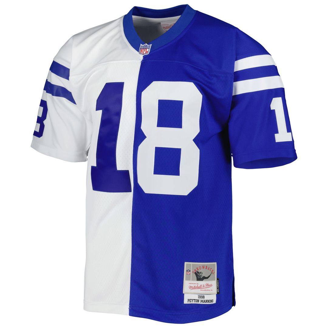 Peyton Manning Indianapolis Colts 1998 Split Legacy Replica Jersey - Royal/White