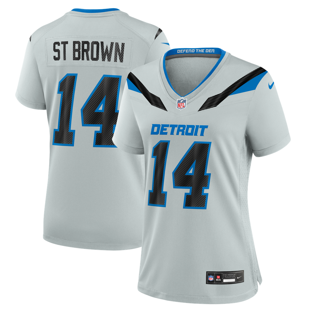 Amon - Ra St. Brown Detroit Lions Women's 2026 Rivalries Collection Game Jersey - Silver