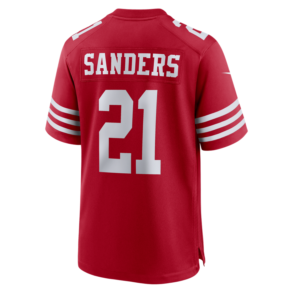 Deion Sanders San Francisco 49ers Team Retired Player Game Jersey - Scarlet
