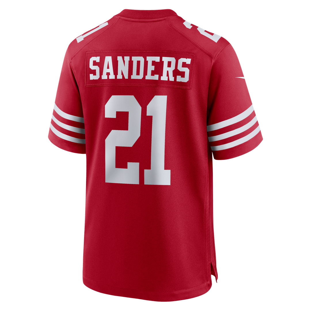 Deion Sanders San Francisco 49ers Team Retired Player Game Jersey - Scarlet