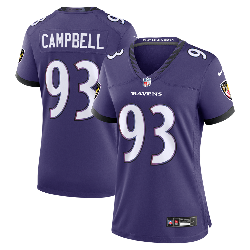 Calais Campbell Baltimore Ravens Women's Team Game Jersey - Purple