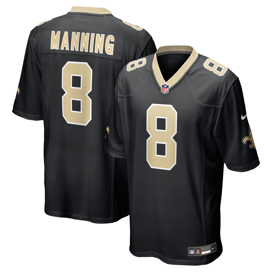 Archie Manning New Orleans Saints Game Retired Player Jersey - Black