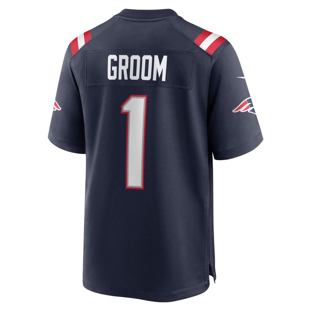 Number 1 Groom New England Patriots Game Jersey - Navy