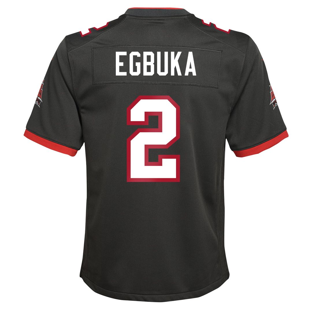 Emeka Egbuka Tampa Bay Buccaneers Youth Alternate Game Jersey - Pewter