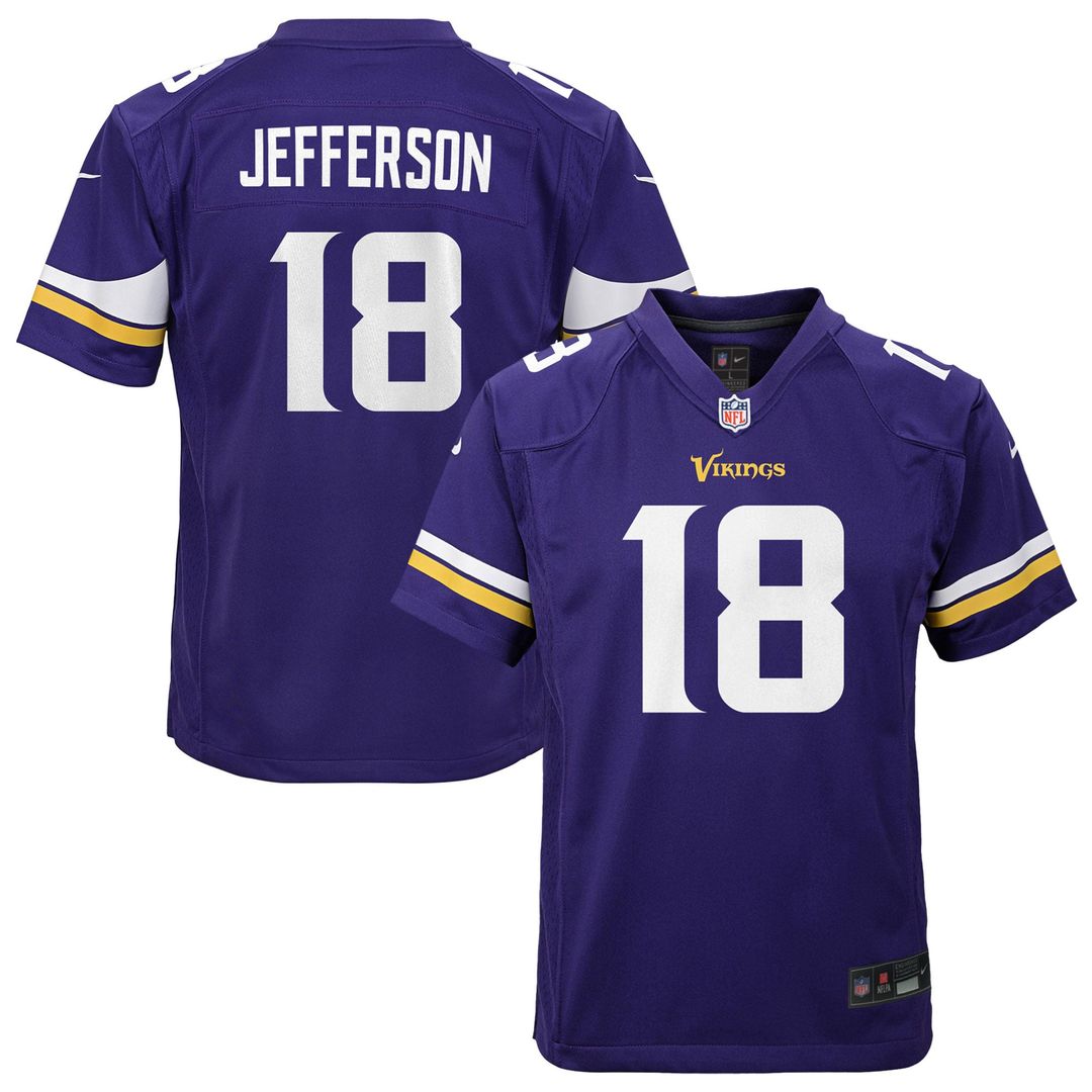 Justin Jefferson Minnesota Vikings Youth Game Jersey - Purple