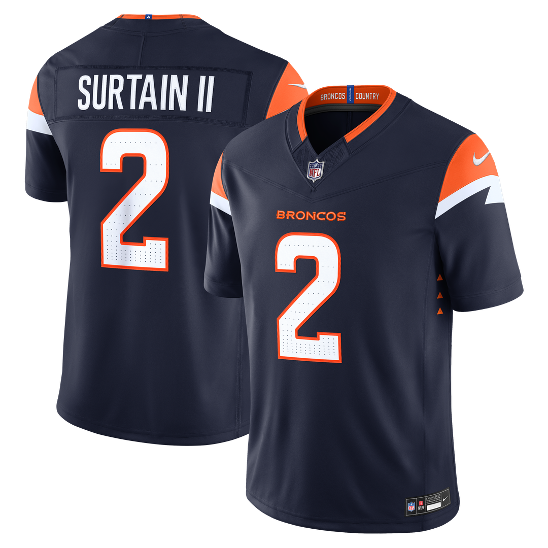 Patrick Surtain II Denver Broncos Alternate Vapor F.U.S.E. Stitched Limited Jersey - Navy