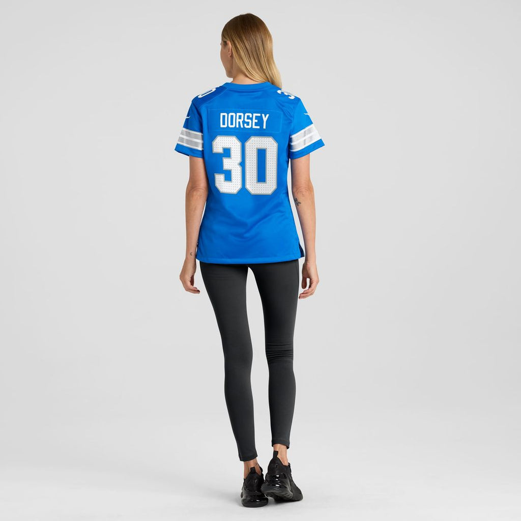 Khalil Dorsey Detroit Lions Women's Team Game Jersey - Blue