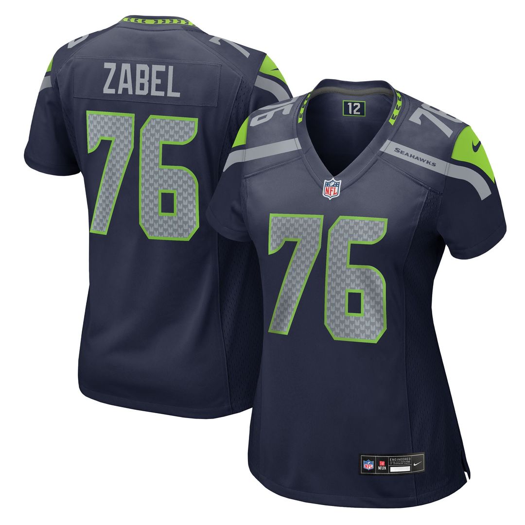 Grey Zabel Seattle Seahawks Women's Team Game Jersey - College Navy