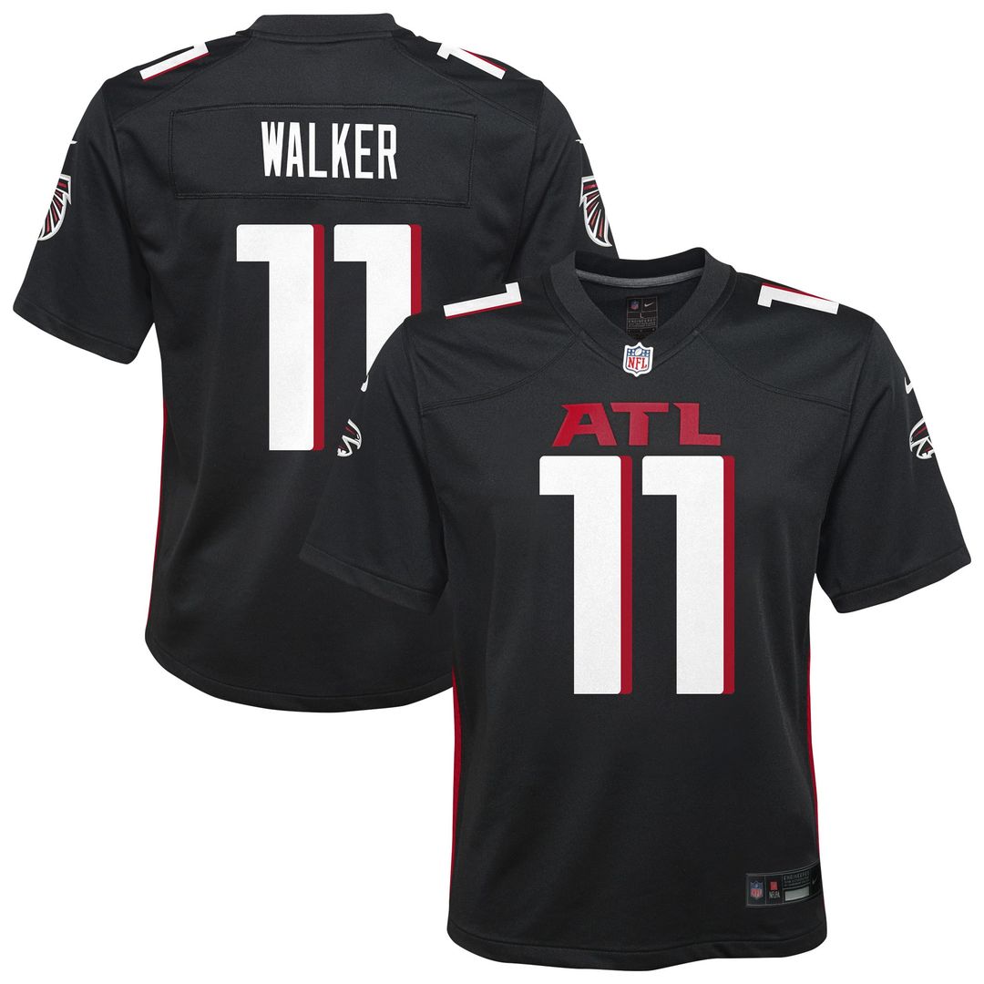 Jalon Walker Atlanta Falcons Youth Team Game Jersey - Black
